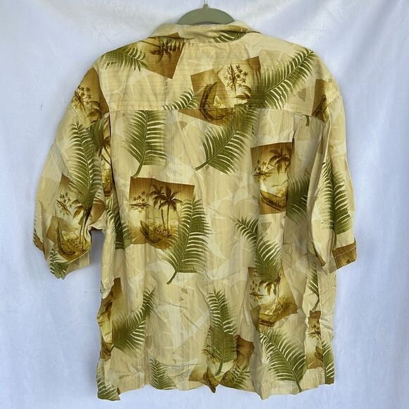 Tommy Bahama Mens 100% Silk Hawaiian Shirt, Yellow, size XL - Picture 7 of 8